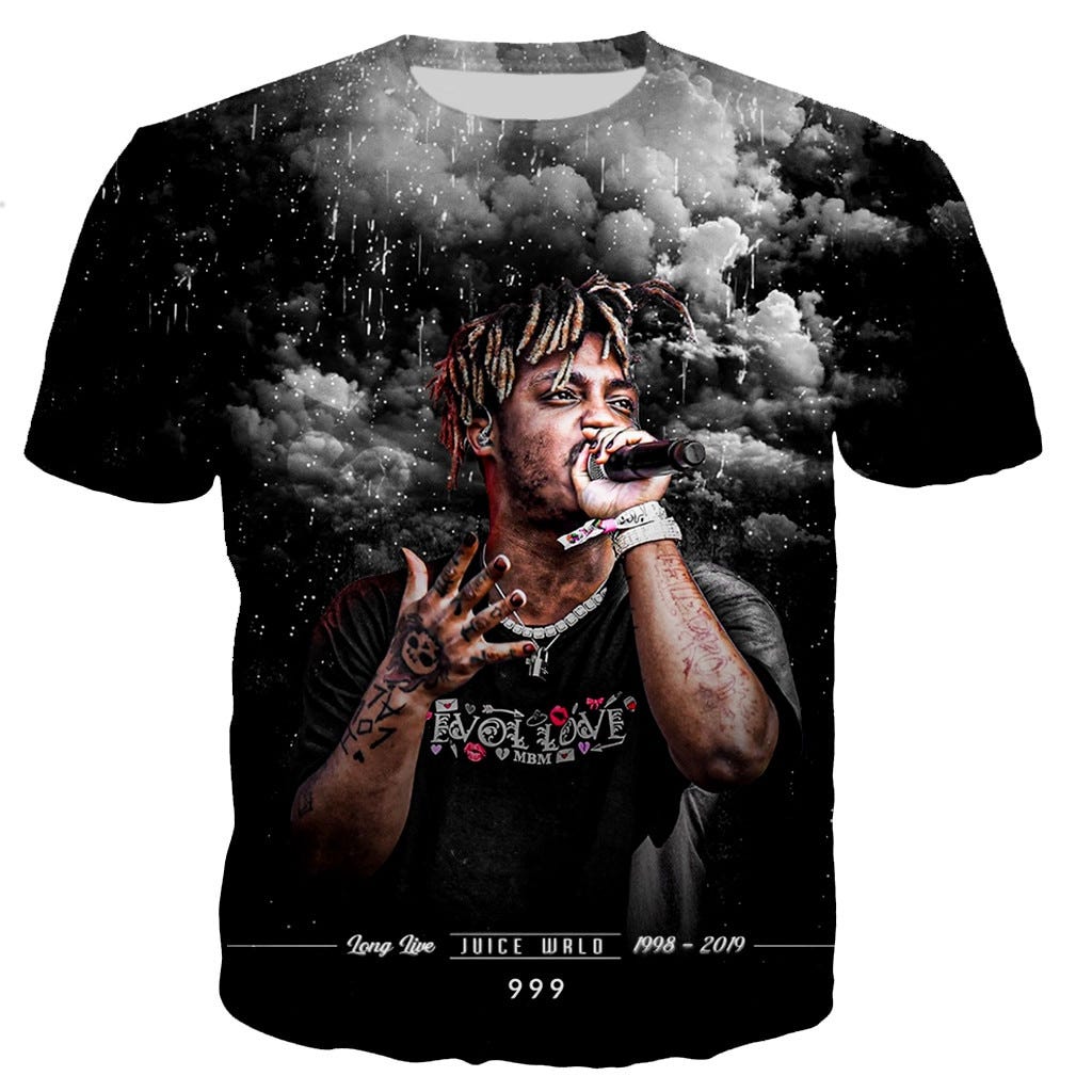 New Rapper Juice Wrld R.I.P 3D Printed T Shirt - Juice Wrld Merchandise ...