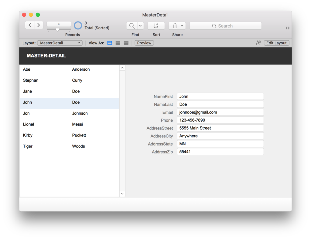 FileMaker 17 — Portals for Master-Detail Layouts | by LuminFire | Medium