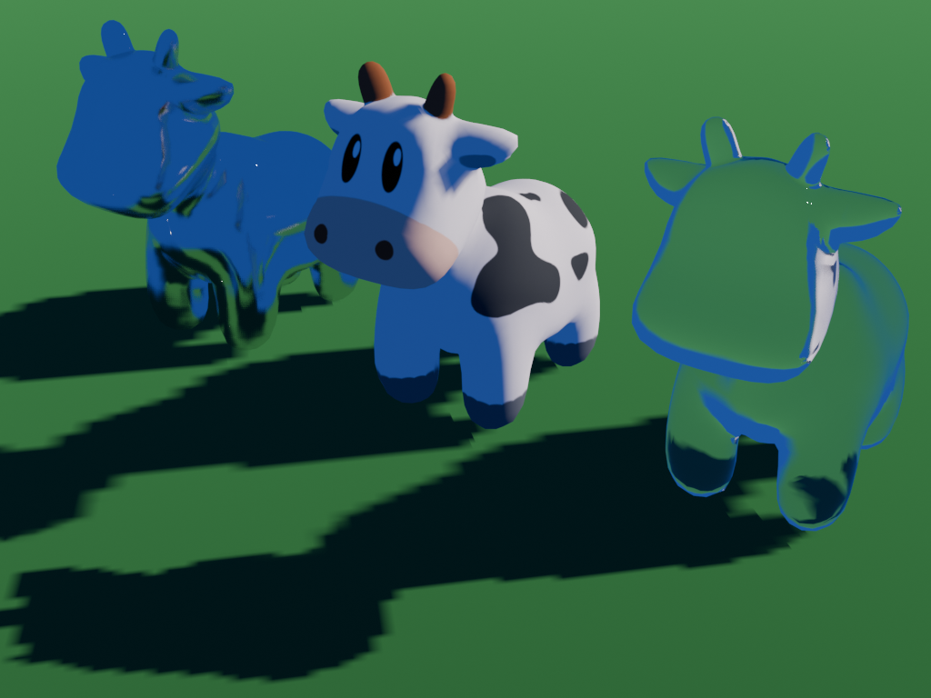 Rasterization (Blender EEVEE) a first-order approximation to light transport. Physically, the color at each pixel is an integral over all possible light paths connecting light sources to that pixel. Rasterization approximates this by considering only the direct path (one bounce). The visible consequences — flat lighting without color bleeding, hard shadow edges, no inter-reflections are systematic approximation errors, not implementation failures. Image Credit: Blender Foundation · Wikimedia Commons · commons.wikimedia.org · License: CC BY 4.0