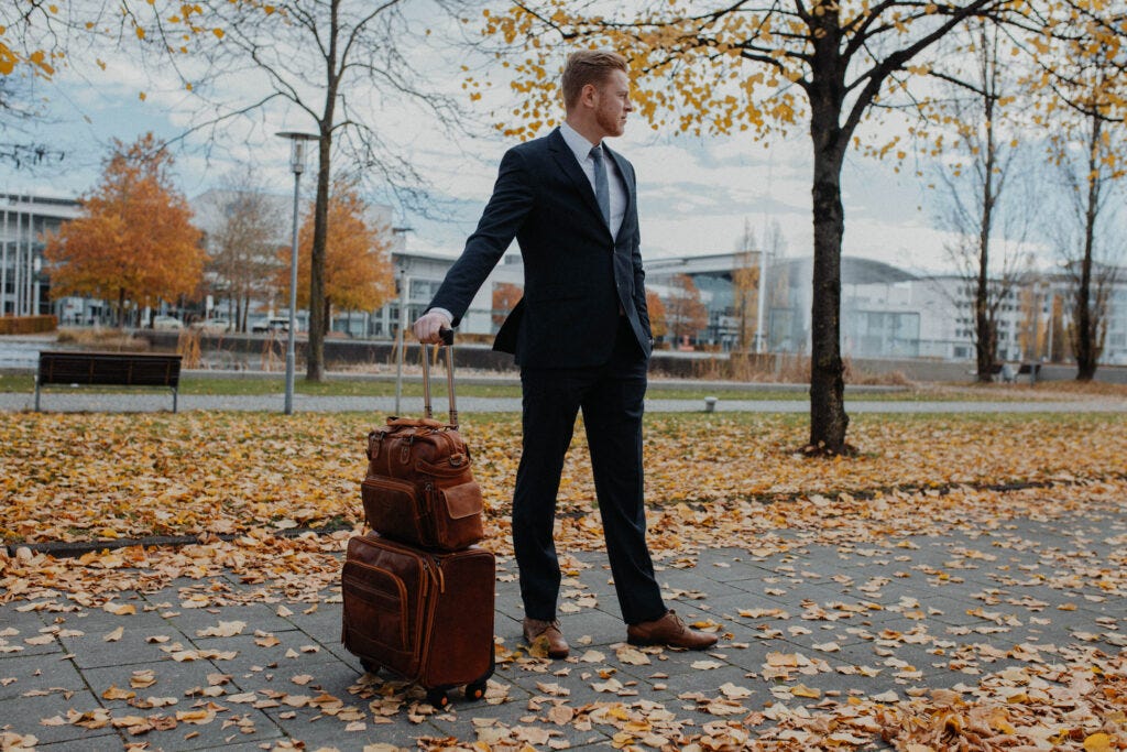 Alpenleder Leder Laptoptasche ELBSEE 15″ und Leder-Trolley Airport