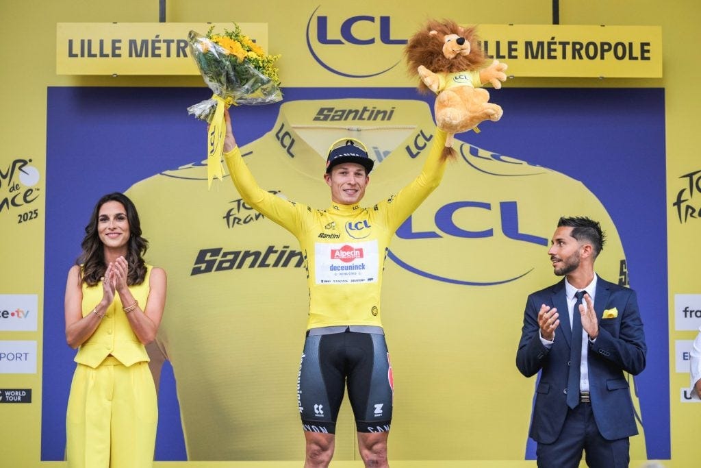 tappa 1 Tour de France 2025, vittoria e maglia gialla per Jasper Philipsen. Photo Credits: © A.S.O / Charly Lopez