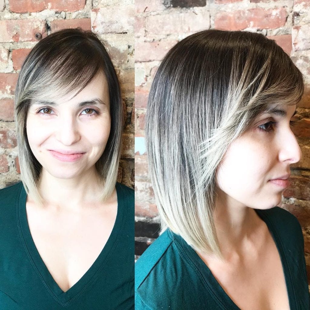 Blonde to Brown Side Swept Girl Hair