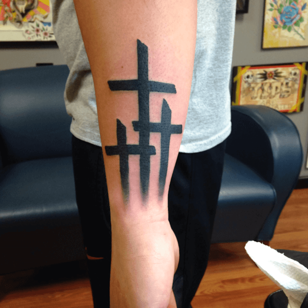 Forearm Cross Tattoos For Men