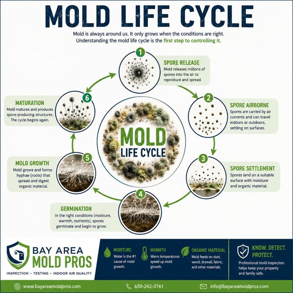 Understanding the Mold Life Cycle: How Mold Spores Spreads and Why Moisture Matters