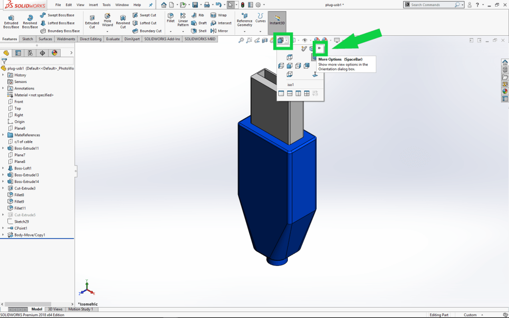 Changing the orientation of a SOLIDWORKS Part by N C CADCAM SYSTEMS