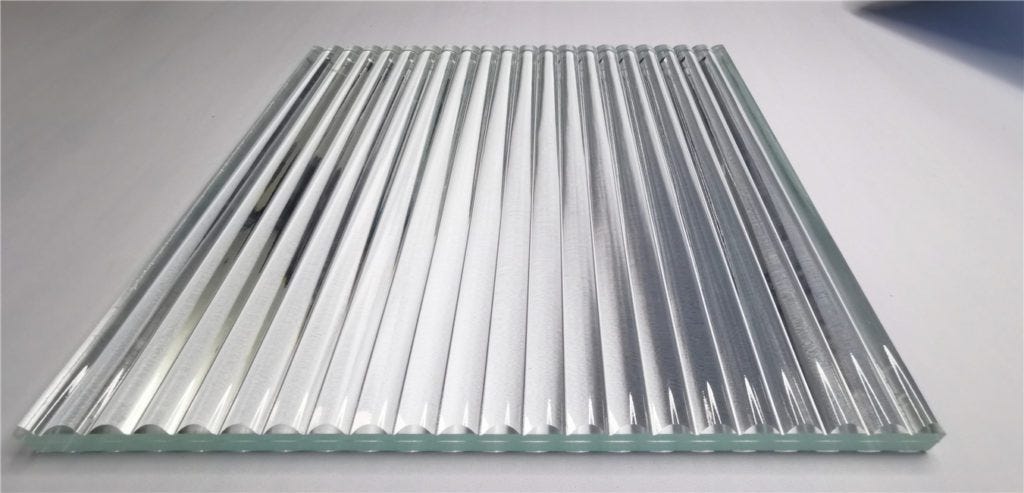 China wonderful design 12mm corrugated glass panels price