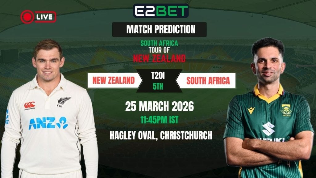 NZ vs RSA Match Prediction: 5th T20I — South Africa Tour of New Zealand 2026