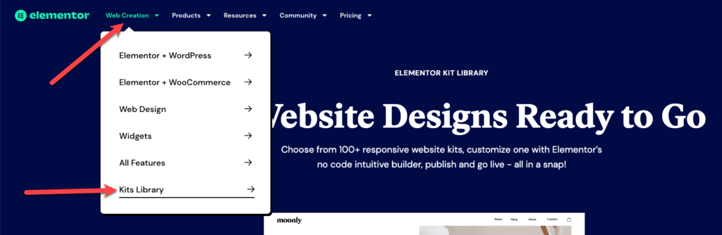 Elementor's Kits Library: Optimized & Customizable Website Templates
