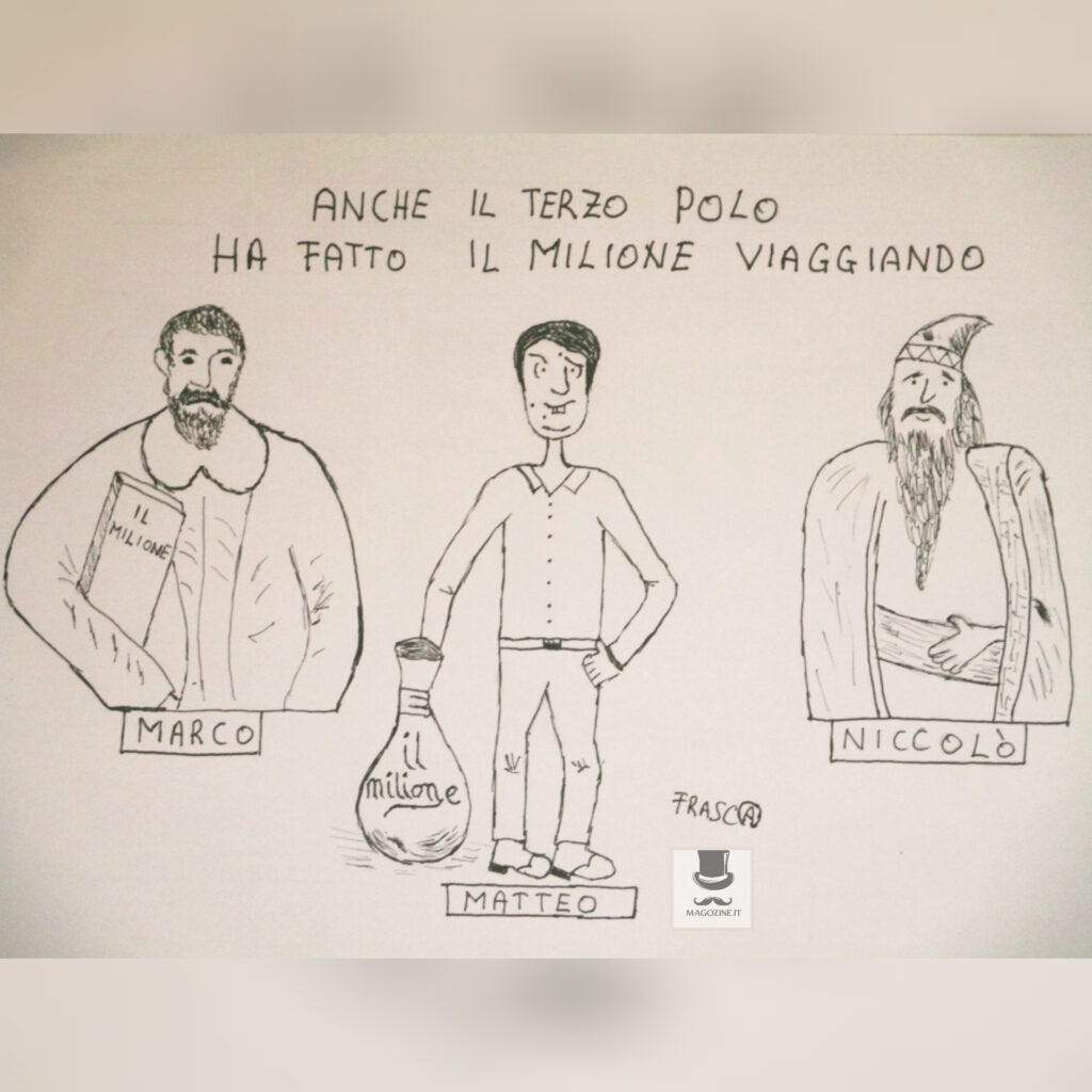 Terzo polo e Renzi: vignetta satirica