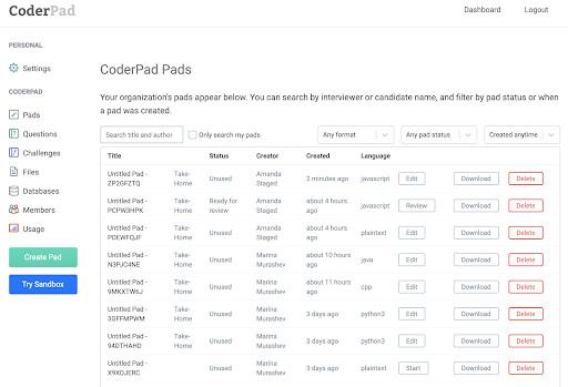 Coding Interview & Technical Assessment Platform - CoderPad