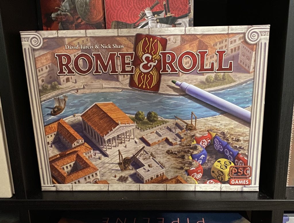 Rome & Roll: A Solo Game Review—What is a Heavy Roll & Write? | by Paul  Shapiro - Board Game Edition | Board Games Digest | Medium