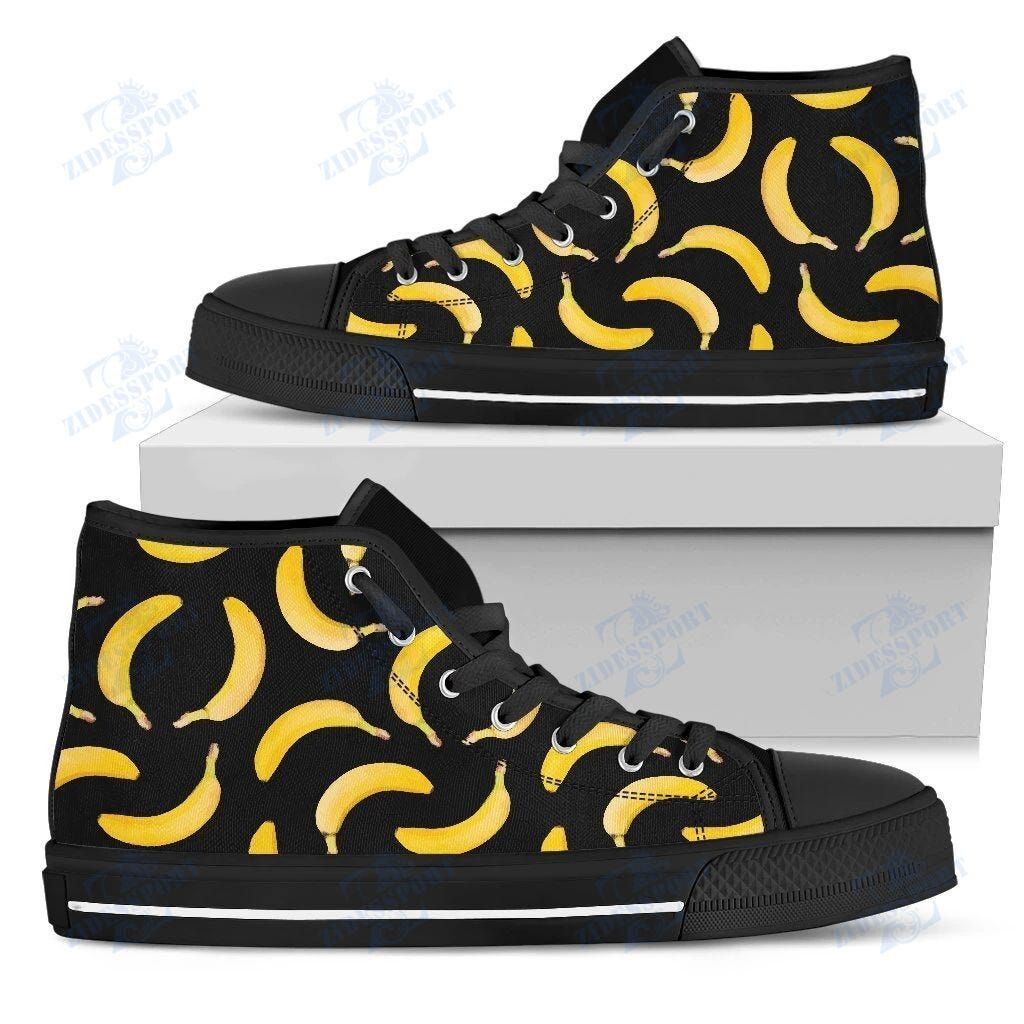 Pomegranate Fruit Pattern Print Black Sneaker Shoes For Men Women