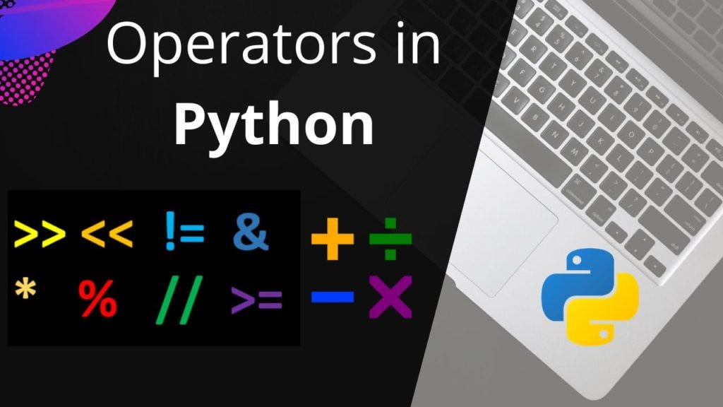 Operators in python In Python, operators are special symbols or ...