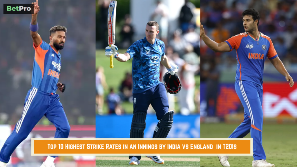 Top 10 Highest Strike Rates in an Innings by Ind vs Eng in T20Is