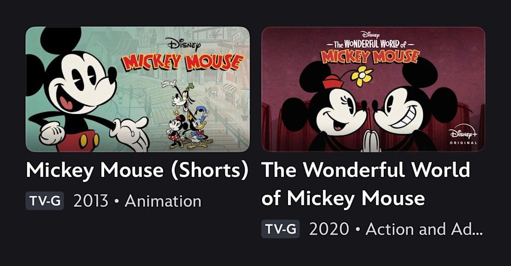 Love the modern Mickey Mouse cartoons.