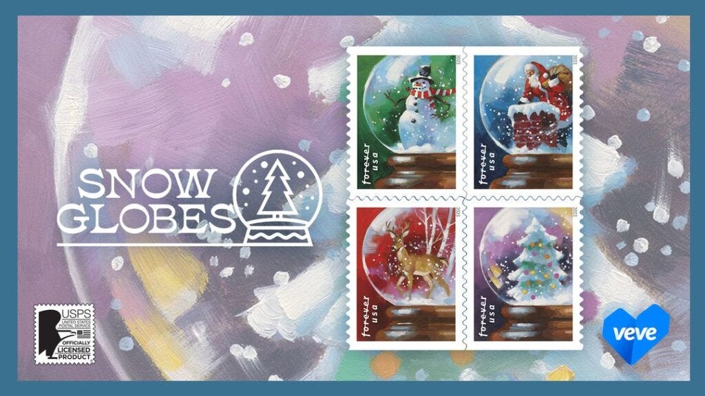 USPS — Stamp Art — Snow Globes. Célébrez l’esprit des fêtes avec l’art