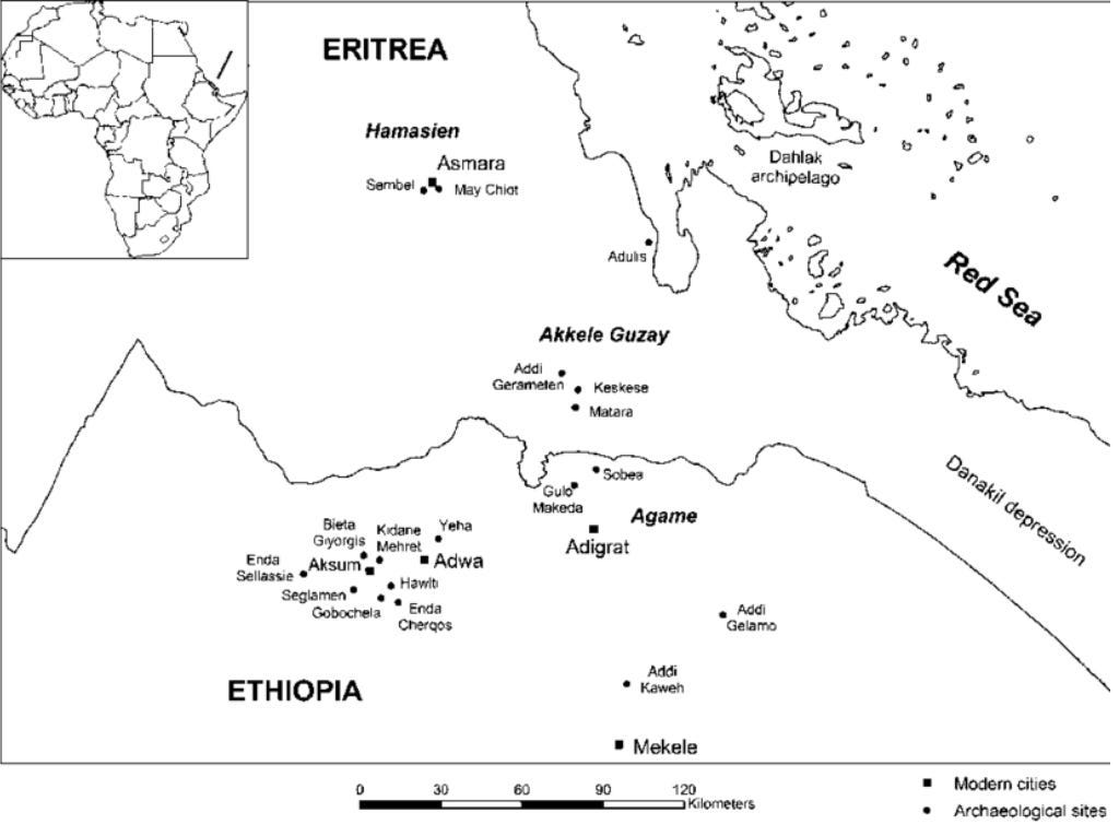 Map Of Pre-Aksumite Sites. (Source)