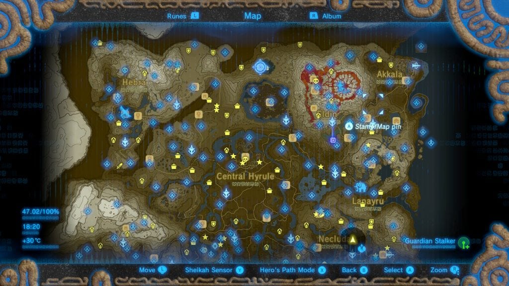 SPOILERS] Breath of the Wild - All Shrines Map : r/zelda