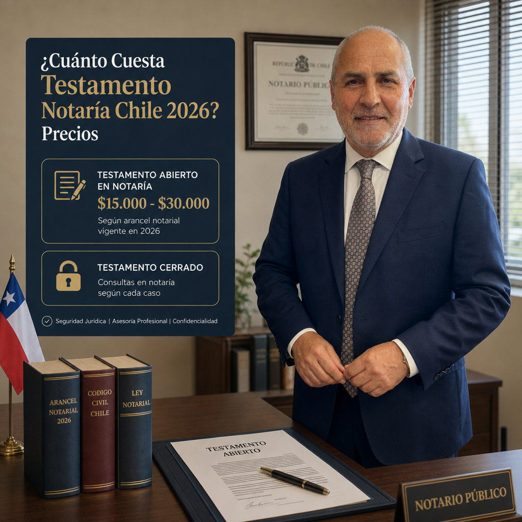 ¿Cuánto Cuesta Testamento Notaría Chile 2026? Precios