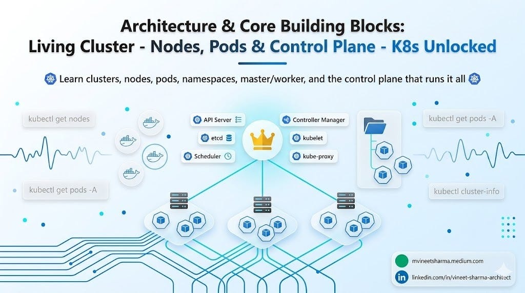 Architecture & Core Building Blocks: Living Cluster - Nodes, Pods & Control Plane - K8s Unlocked