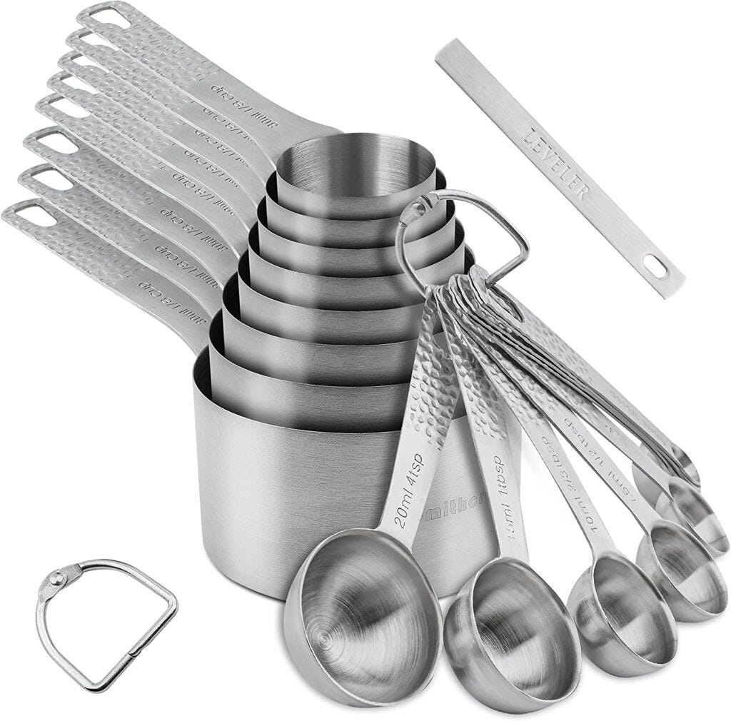 Stainless Steel Measuring Cups & Spoons Set