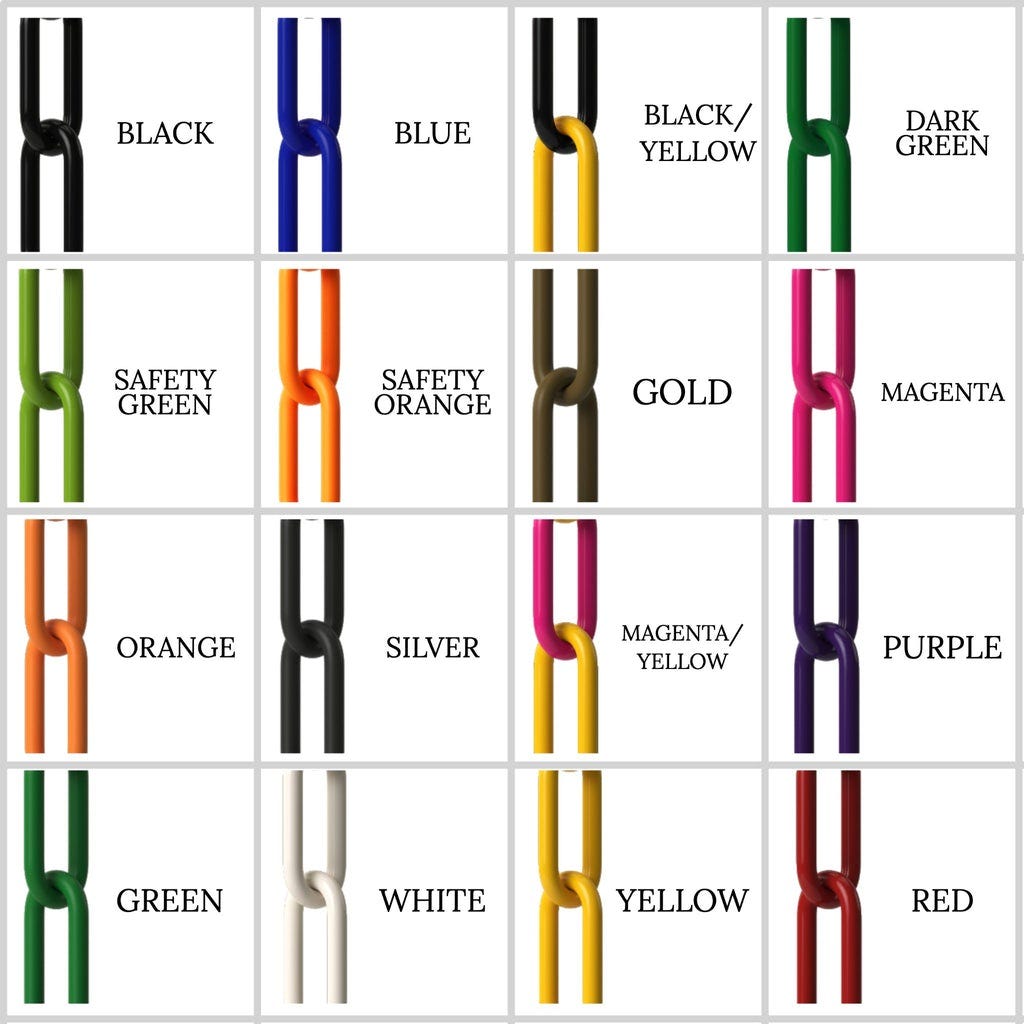 Boxonly Plastic Chain Barriers Link Warning Safety Barrier Parking Space Plastic Chains For Decorative Garden Fence 12.5mx10mm White