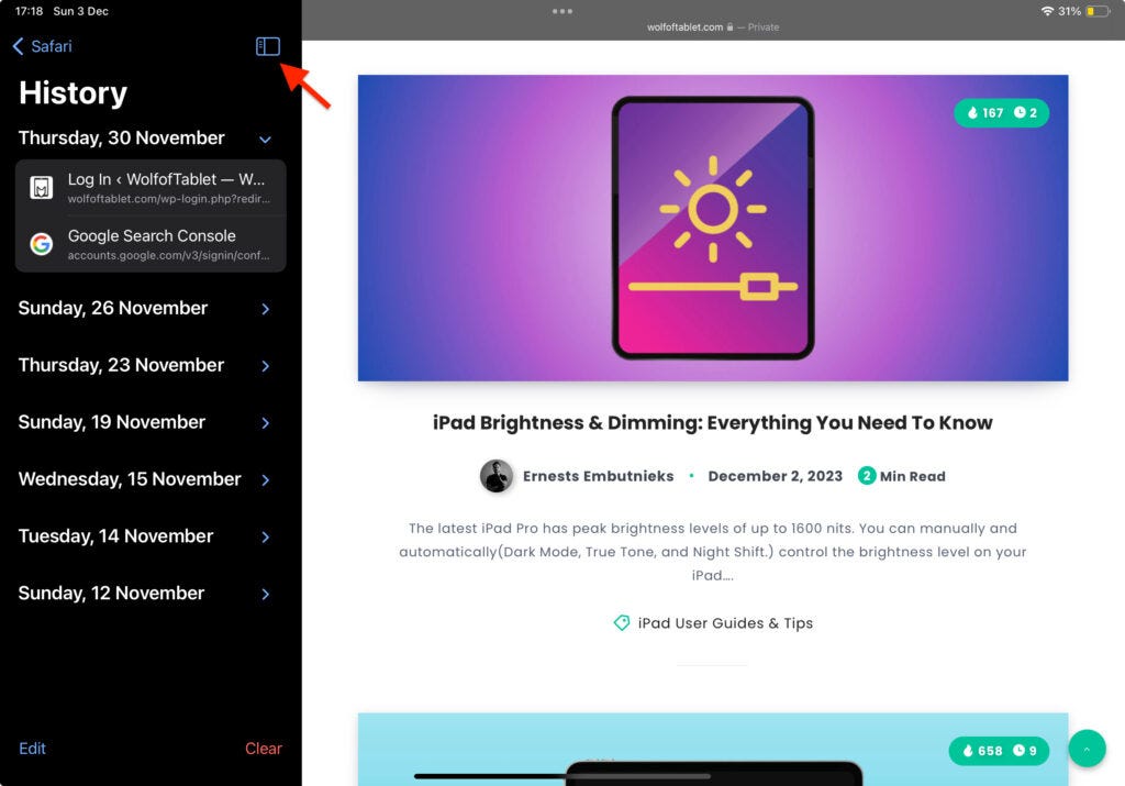 Browser History on iPad How To See It and How To Clear It by Ernests Embutnieks WolfofTech