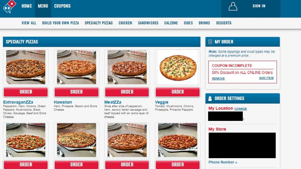 Domino's Pizza Menu, Order Domino's Online