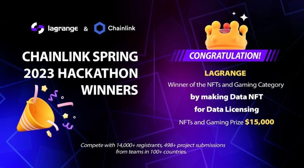 Announcing Lagrange as the Winner of Chainlink Spring 2023 Hackathon