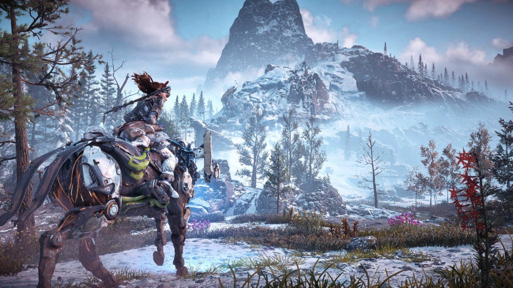 Horizon zero dawn frozen wilds is so beautiful.The graphics took