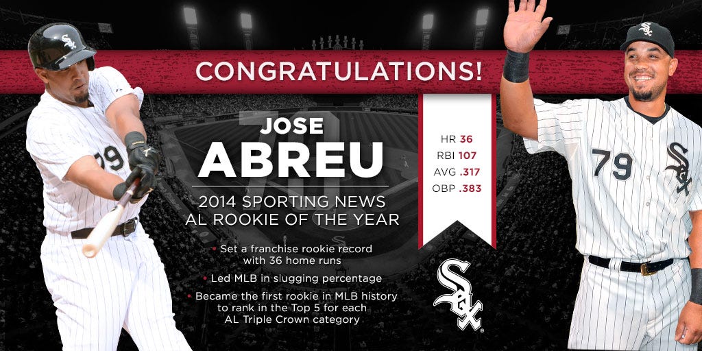 MLB Notes – White Sox's Jose Abreu wins AL Player, Rookie of the