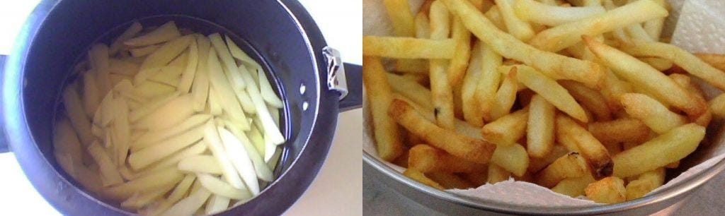 Batata frita crocante e sequinha