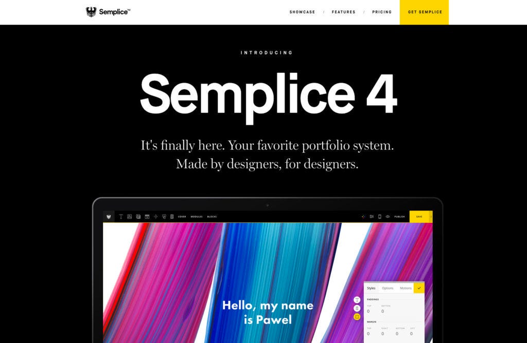 The new Semplice has finally launched! Made by Designers, for Designers