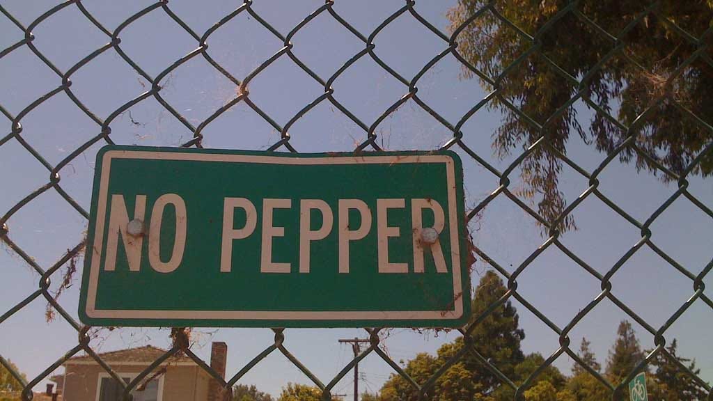 The sign “No Pepper” is seen in many baseball dugouts and refers to a