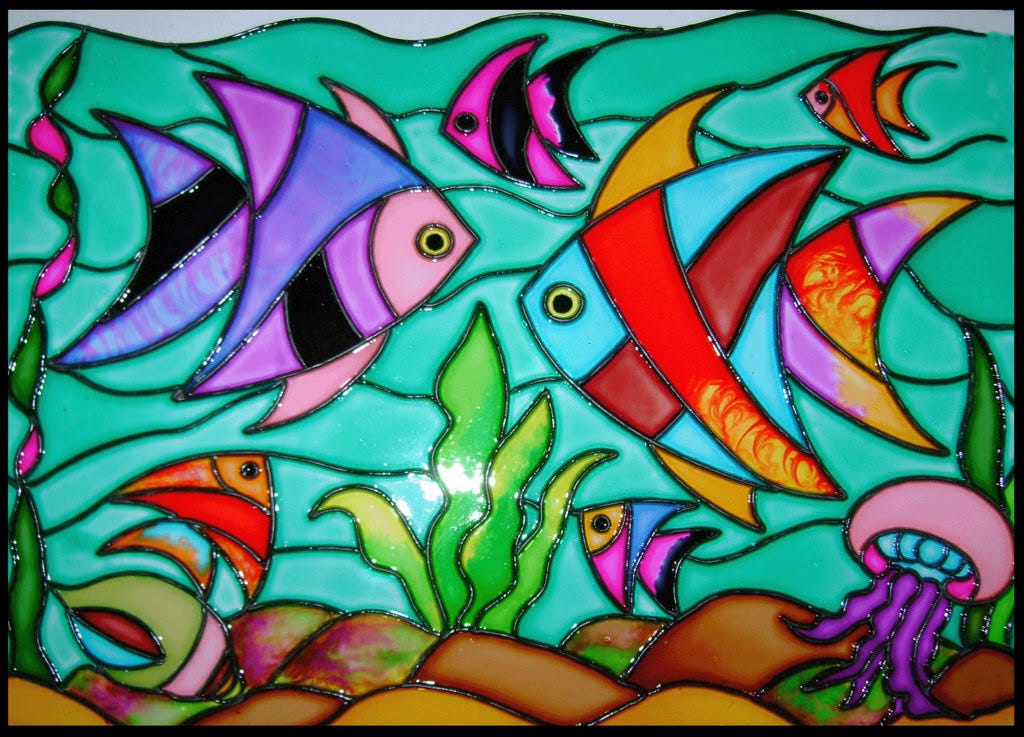 рыба витраж. рыба витраж. витраж аквариум. витраж рыбки. витражное стекло рыбка.