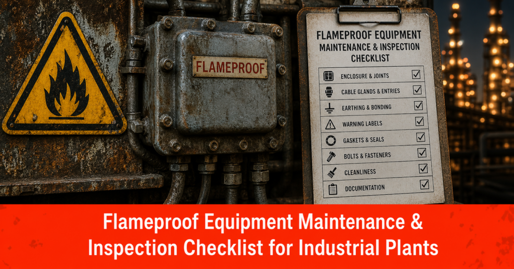 Flameproof Equipment Maintenance & Inspection Checklist for Industrial Plants