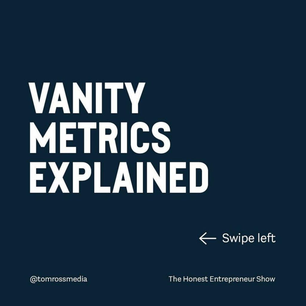 Vanity Metrics Explained. Vanity Metrics Explained 📈 ⠀ Courtesy… by