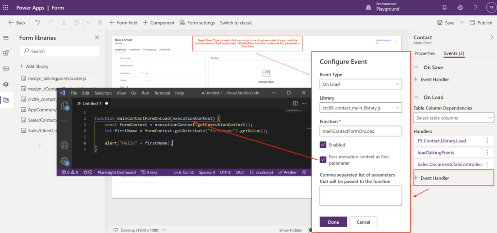 How to add JavaScript to form on load in Dynamics 365 | by Fredrik ...