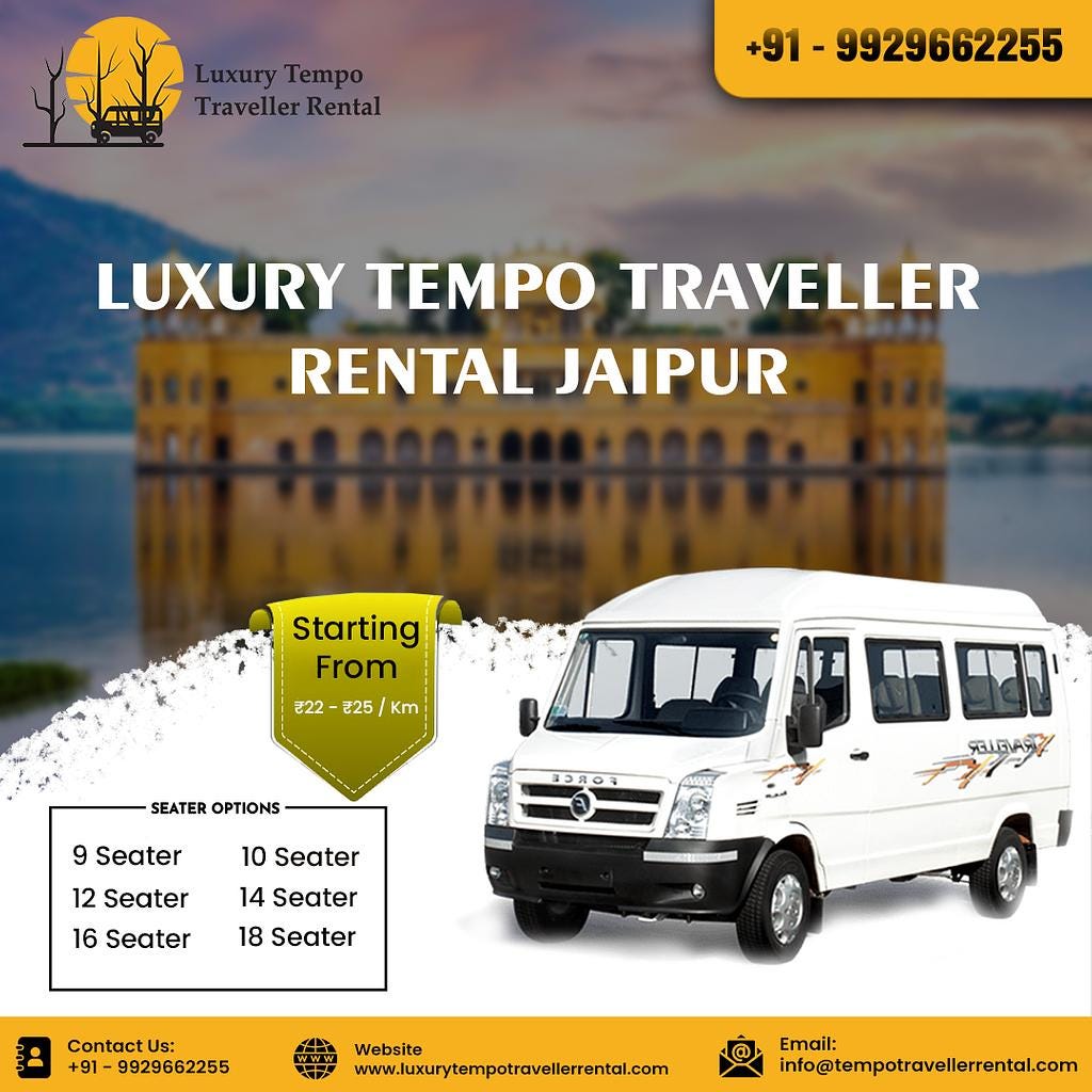 Convenient and Spacious Tempo Traveller Rental Jaipur Services for ...