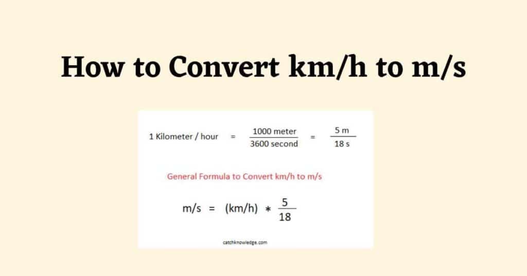 How To Convert Km H To M S Trick By Ayushsingh Medium