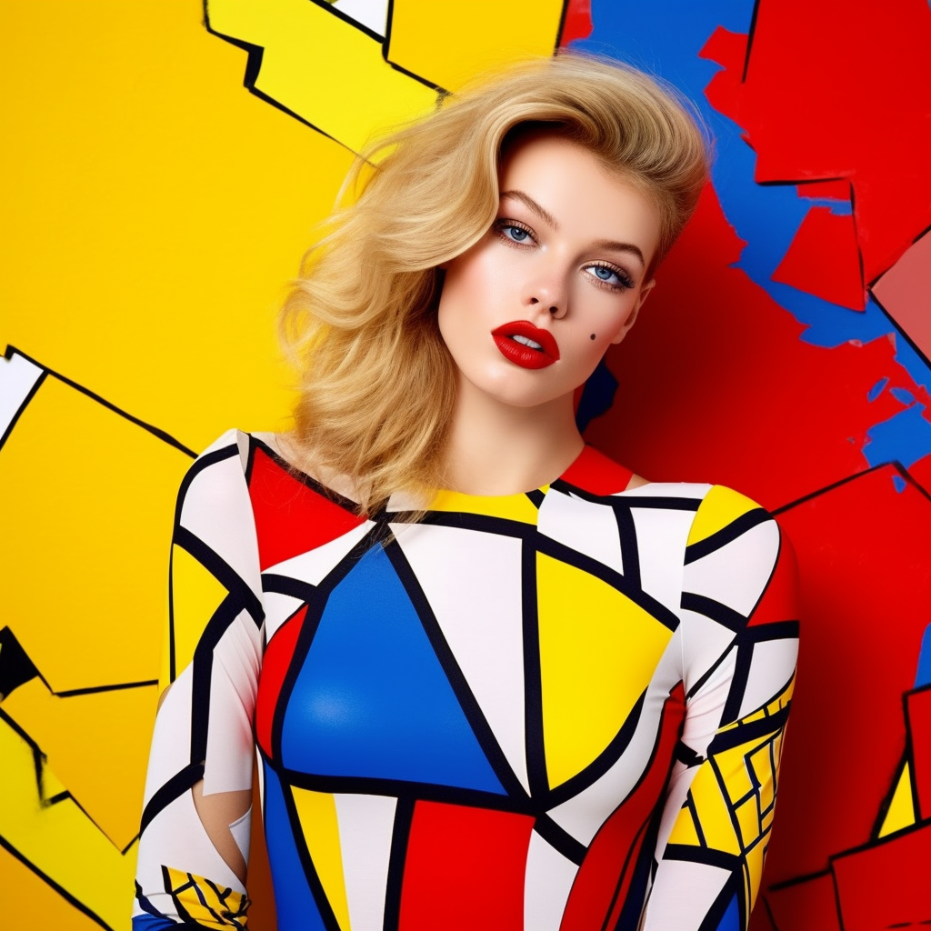 Couture Chic: AI-Generated Pop Art Print Featuring A Fashionable