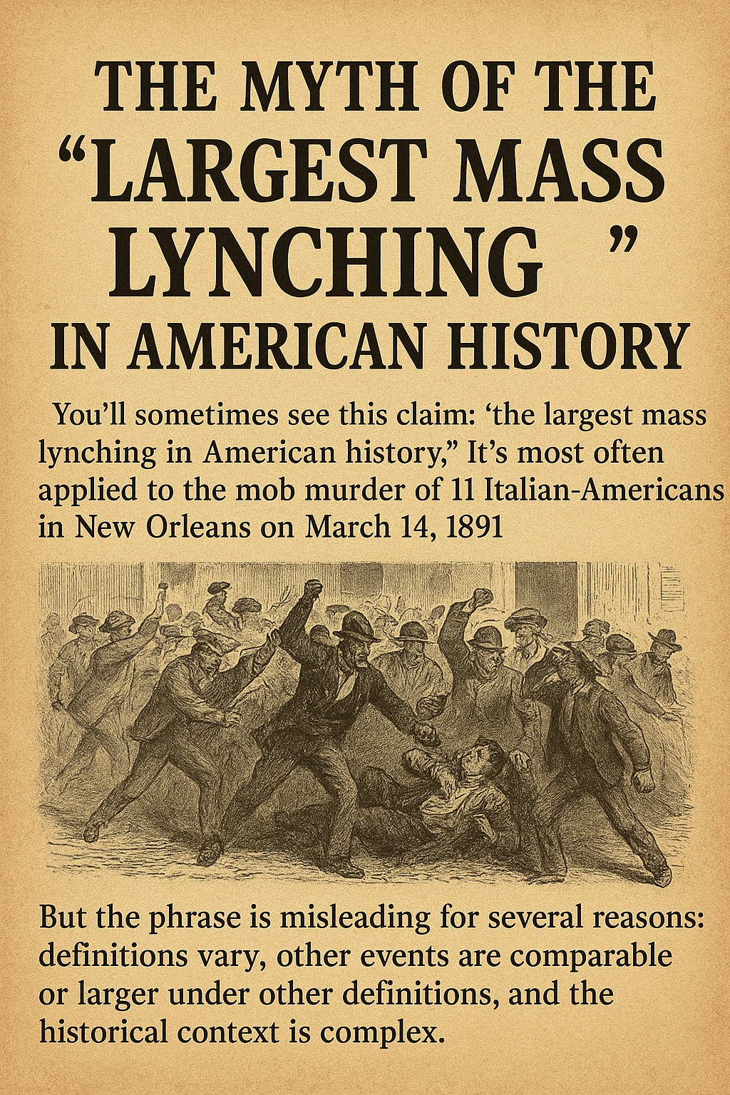 The Myth of the “Largest Mass Lynching” in American History