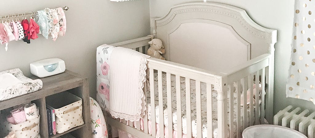 Baby Sarina’s Pink And Gray Floral Nursery
