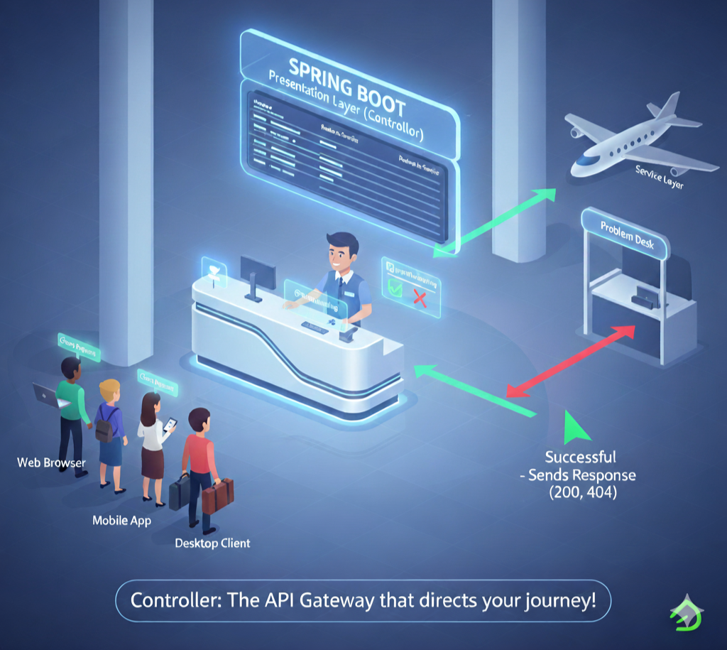 🎯 Spring Boot Layered Architecture: Presentation Layer (Controller ...