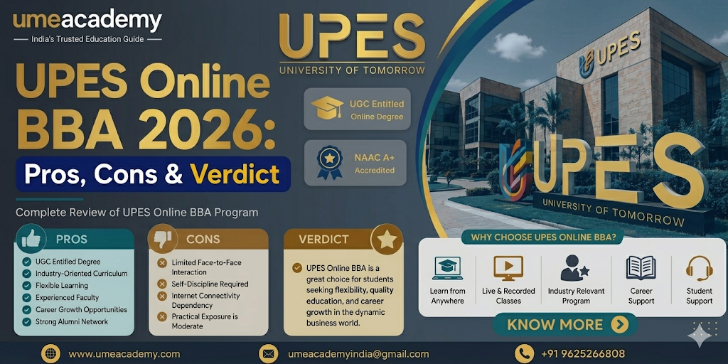 UPES Online BBA 2026: Pros, Cons & Verdict