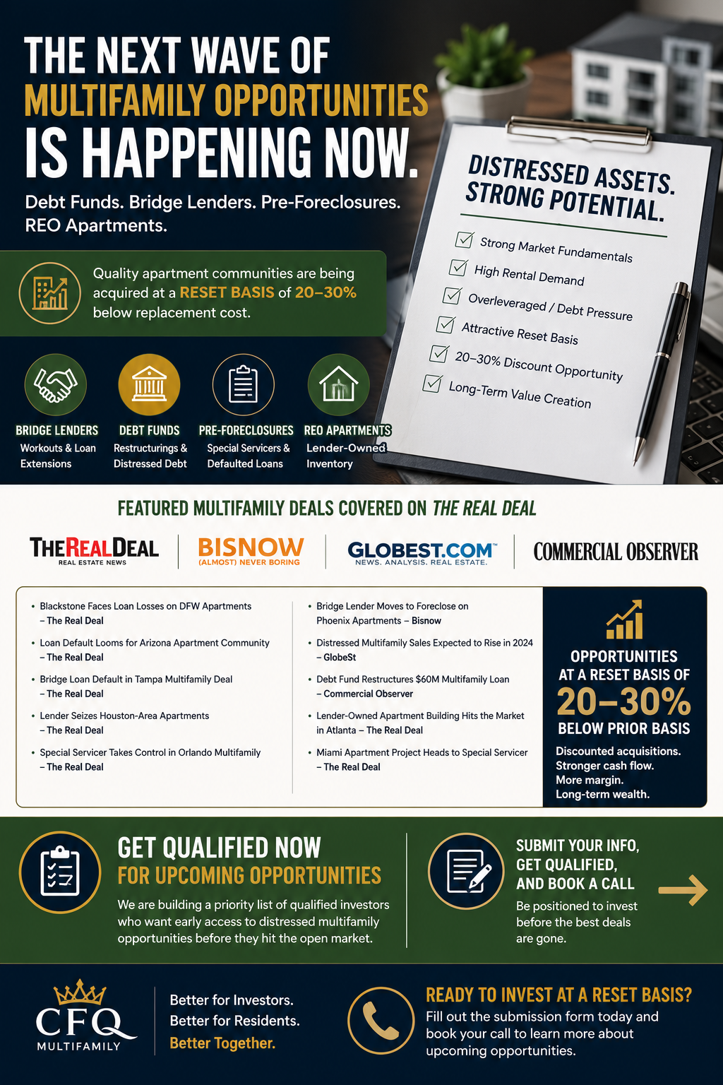 Debt funds & bridge lenders are quietly taking control of distressed apartment communities across…