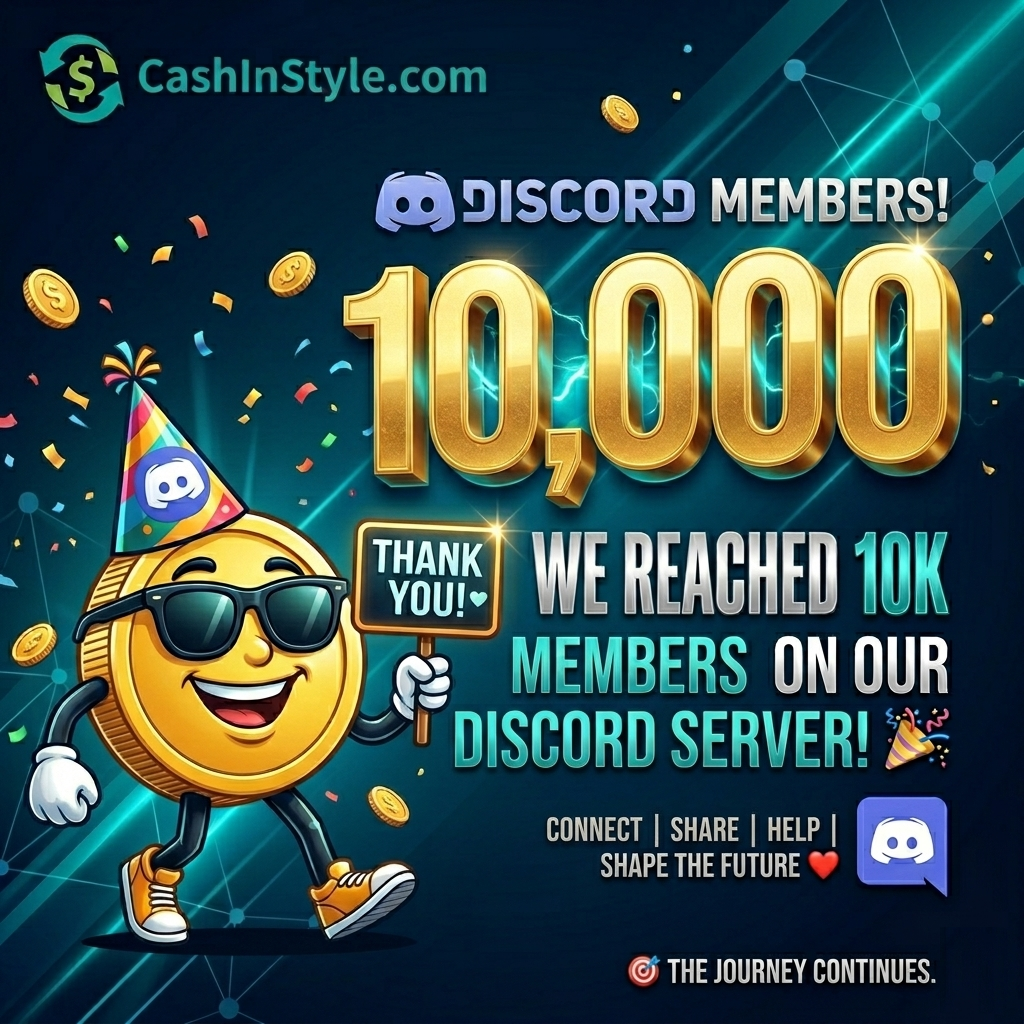 🎉 CashInStyle Reaches 10,000 Discord Members! 🎉