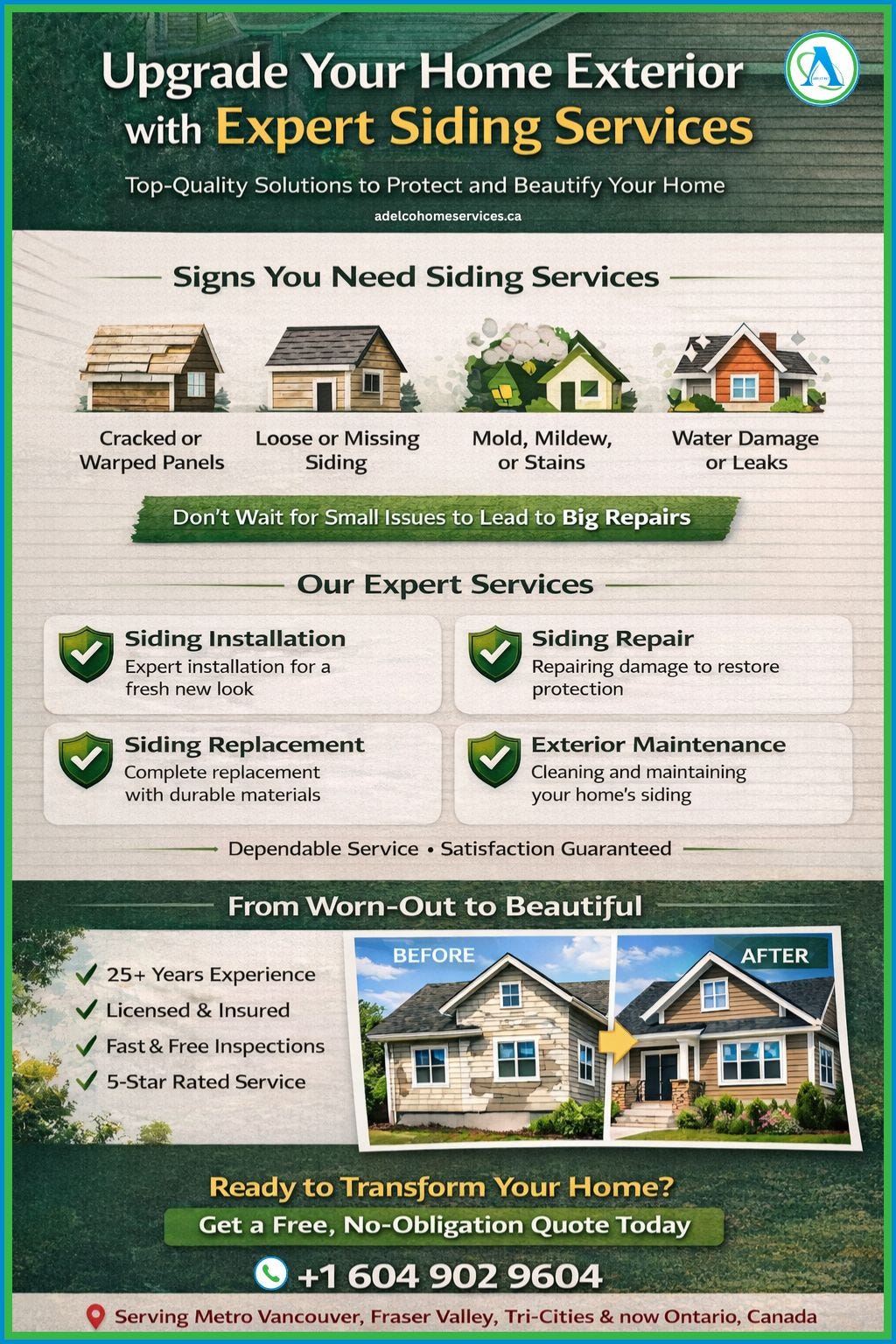 Transform Your Home with AdelCo Siding Services