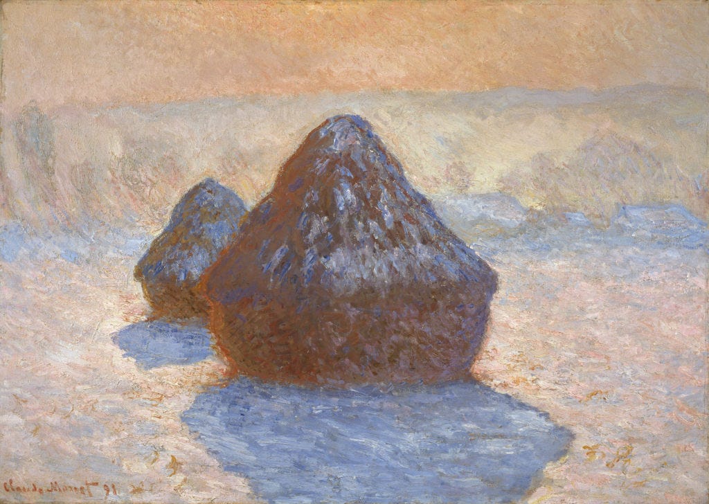 A variety of seasons, colours, weather across the same Haystacks