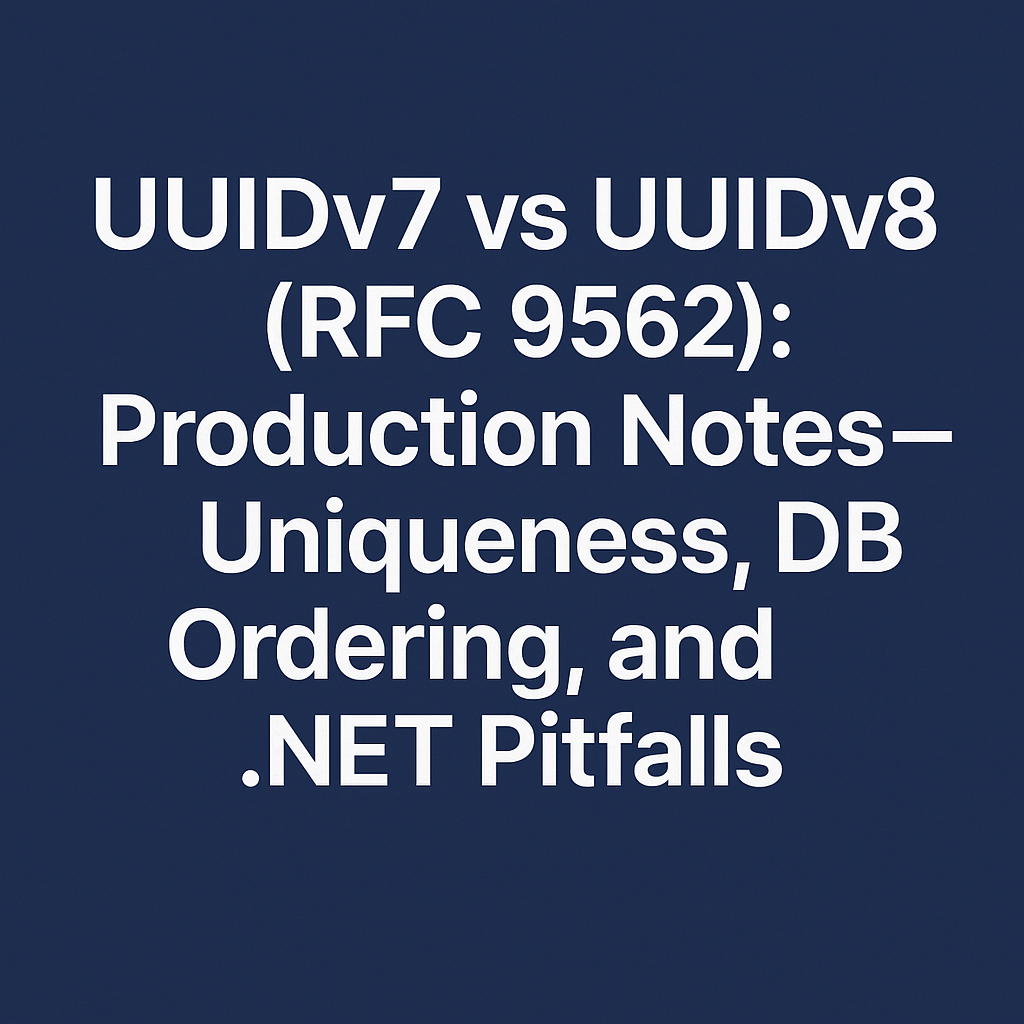 UUIDv7 vs UUIDv8 in .NET: database ordering pitfalls | Medium